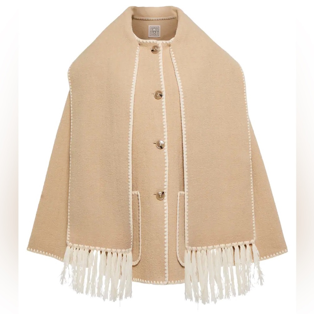 ❌SOLD❌ TOTEME
Draped fringed wool-blend jacket 32 - Picture 3 of 14